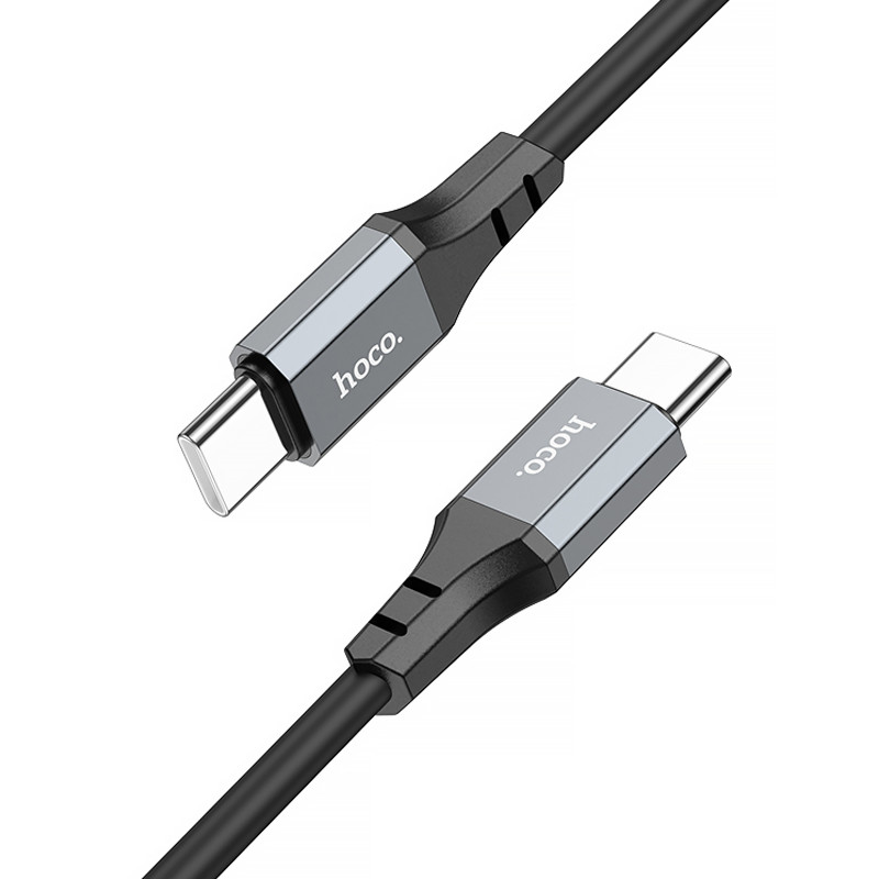 Фото Дата кабель Hoco X86 Spear Type-C to Type-C 60W (1m) (Black) в маназині vchehle.ua