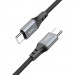 Фото Дата кабель Hoco X86 Spear Type-C to Type-C 60W (1m) (Black) в маназині vchehle.ua