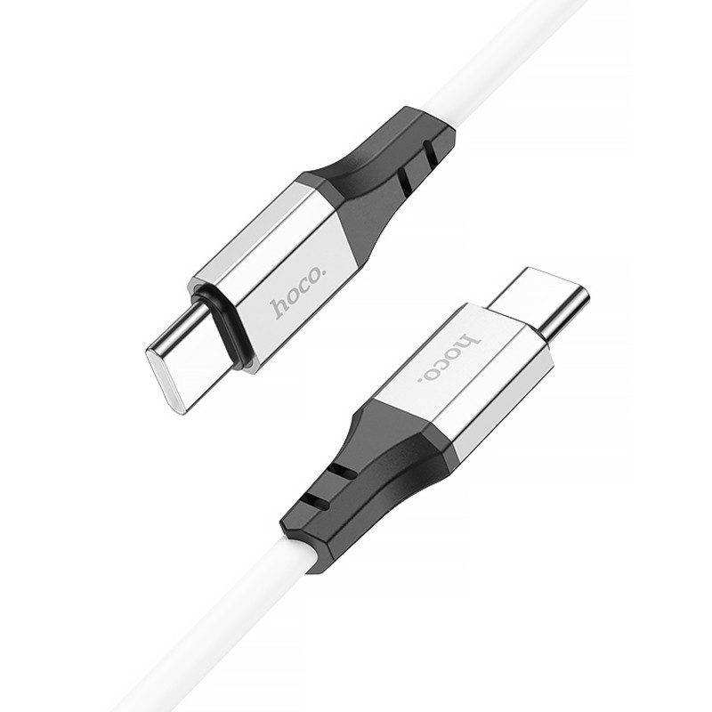 Фото Дата кабель Hoco X86 Spear Type-C to Type-C 60W (1m) (White) на vchehle.ua