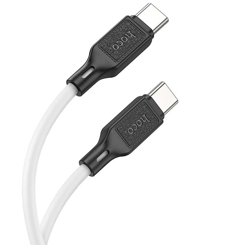 Фото Дата кабель Hoco X90 Cool silicone Type-C to Type-C 60W (1m) (White) на vchehle.ua