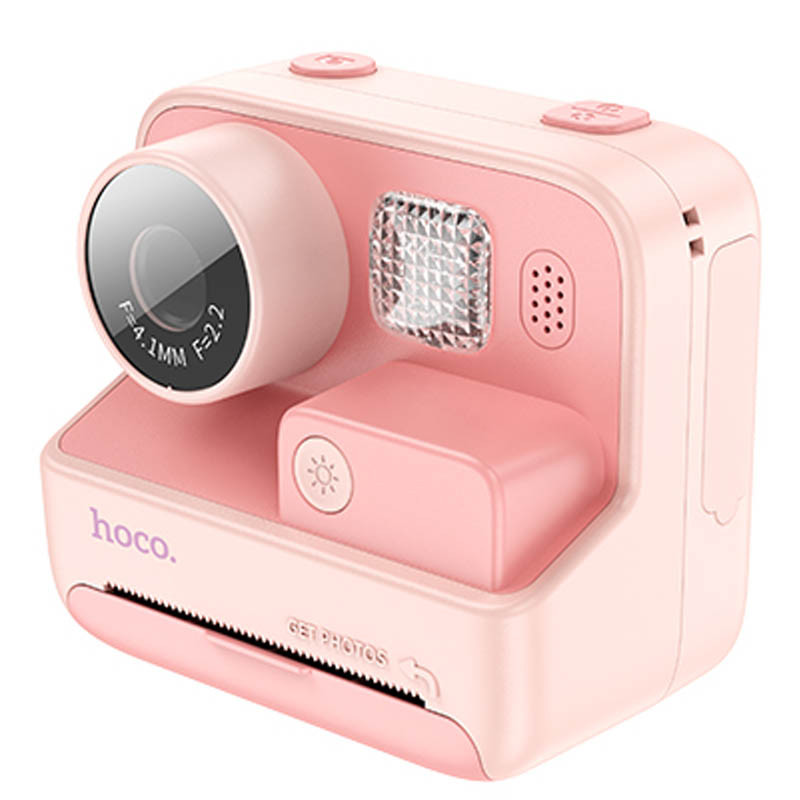 Фото Дитяча фотокамера з моментальним друком Hoco DV200 Dual lens (Pink) на vchehle.ua