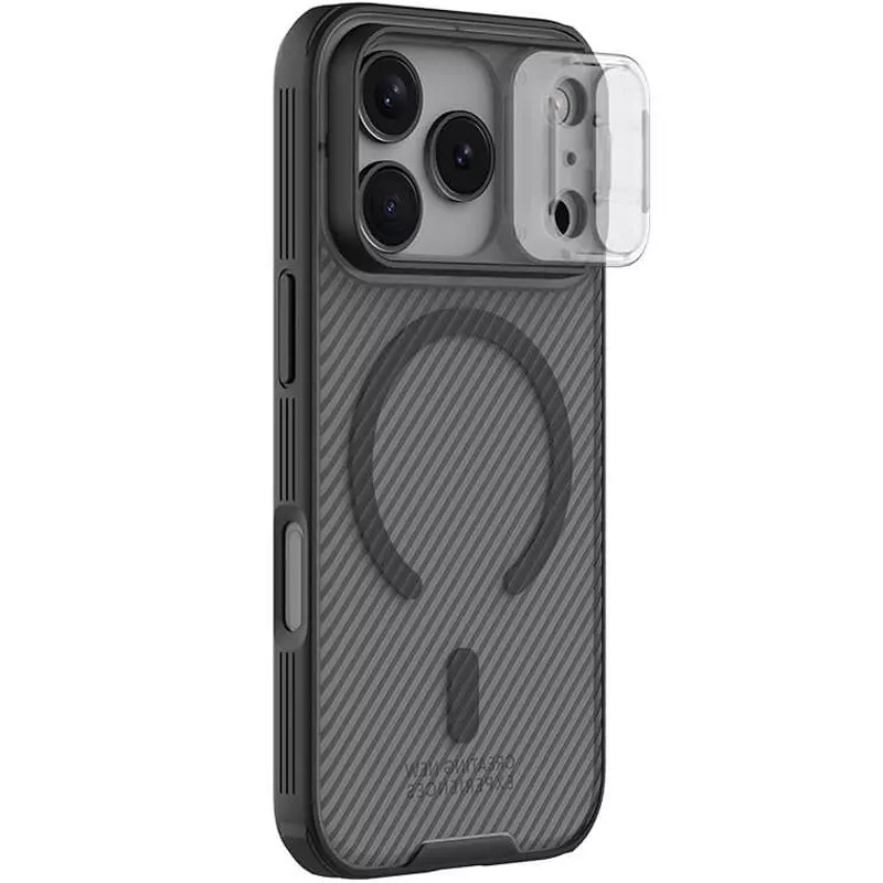 Карбонова накладка Nillkin CamShield Pro Magnetic на Apple iPhone 17 Pro Max (6.9") (Transparent black)