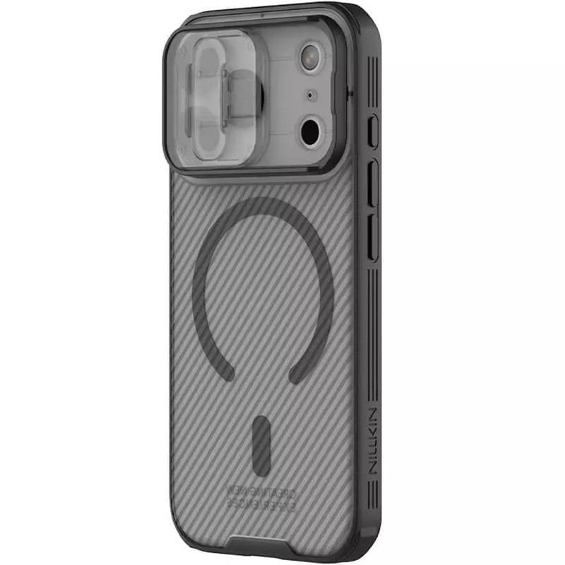 Фото Карбонова накладка Nillkin CamShield Pro Magnetic на Apple iPhone 17 Pro Max (6.9") (Transparent black) в маназині vchehle.ua