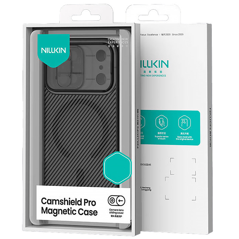 Замовити Карбонова накладка Nillkin CamShield Pro Magnetic на Apple iPhone 17 Pro Max (6.9") (Transparent black) на vchehle.ua