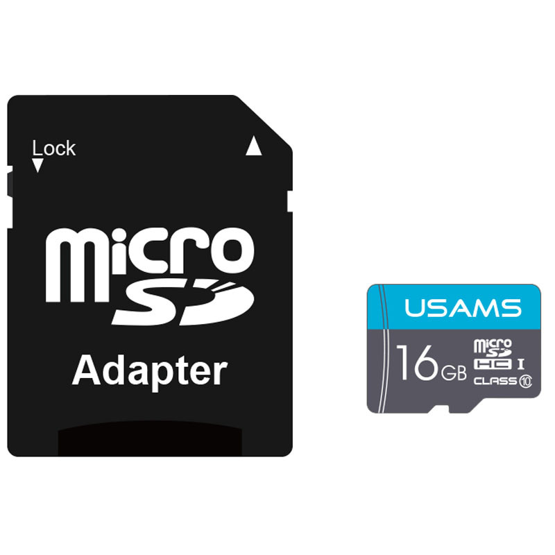 Карта памяти Usams US-ZB117 (TF High Speed Card) microSDHC Class 10 - 16GB (с адаптером)