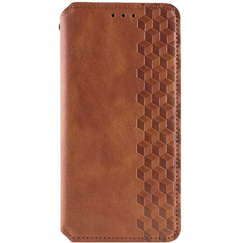 Кожаный чехол-книжка GETMAN Cubic (PU) для Samsung Galaxy S24 (Коричневый)