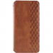 Кожаный чехол-книжка GETMAN Cubic (PU) для Samsung Galaxy S24 (Коричневый)