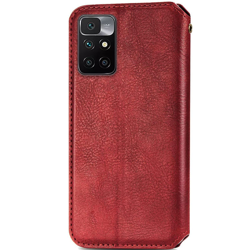 Фото Кожаный чехол-книжка GETMAN Cubic (PU) для Xiaomi Redmi 10 (Красный) на vchehle.ua