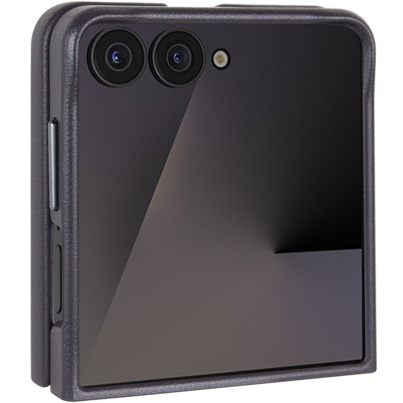Шкіряний чохол Leather Case (AAA) на Samsung Galaxy Z Flip7 (Dark Gray)