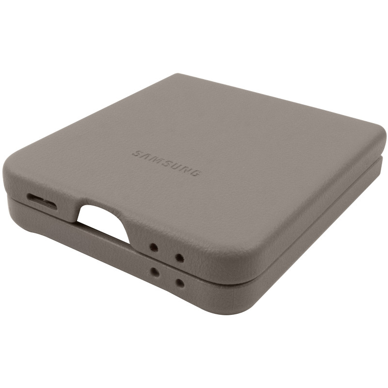 Купити Шкіряний чохол Leather Case (AAA) на Samsung Galaxy Z Flip7 (Light Gray) на vchehle.ua