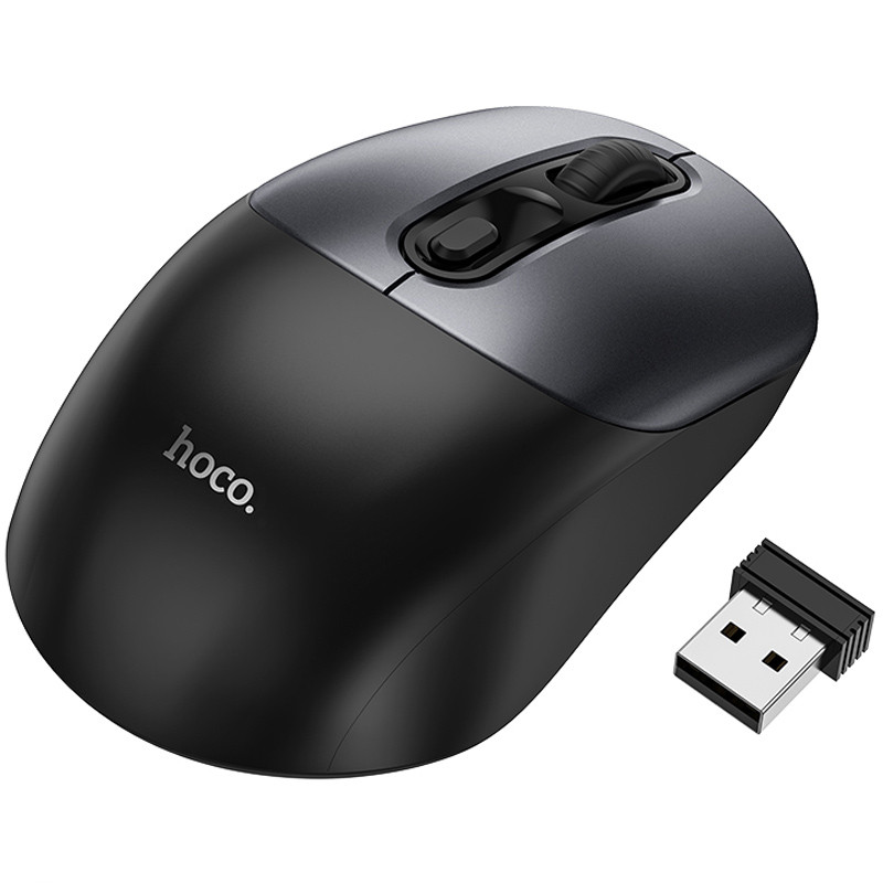 Фото Мышь беспроводная Hoco GM28 2.4G (Black / Metal gray) на vchehle.ua