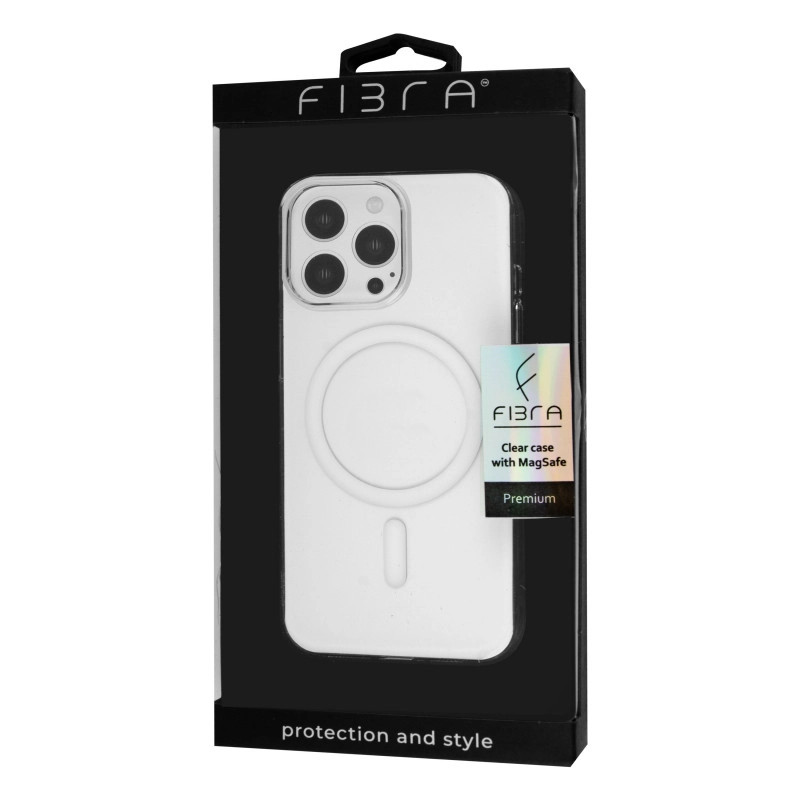 Фото Пластиковая накладка Fibra Clear Сase with Magnetic Safe для Apple iPhone 14 / 13 (6.1") (Clear) на vchehle.ua
