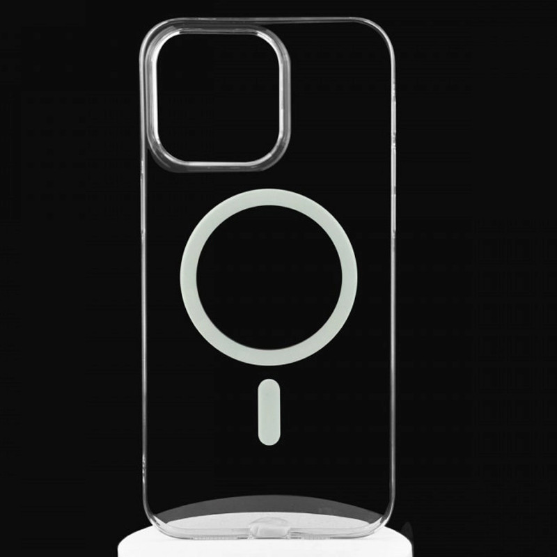 Фото Пластиковая накладка Fibra Clear Сase with Magnetic Safe для Apple iPhone 14 / 13 (6.1") (Clear) в магазине vchehle.ua