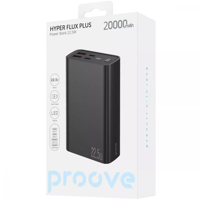 Фото Power Bank Proove 20000 mAh Hyper Flux Plus 22.5W (Black) в маназині vchehle.ua