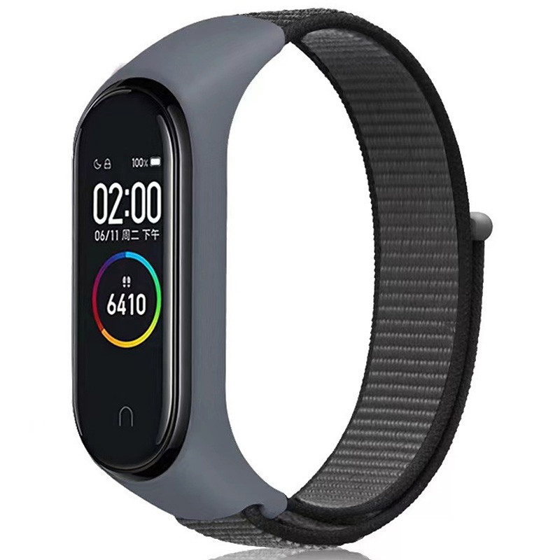 Ремешок Nylon New для Xiaomi Mi Band 3/4/5/6/7 (Gray)