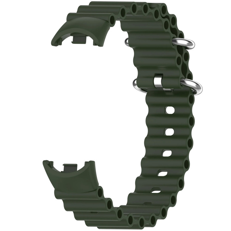 Фото Ремінець Ocean Band для Xiaomi Mi Band 9/8/10 (Зелений / Dark Olive) на vchehle.ua