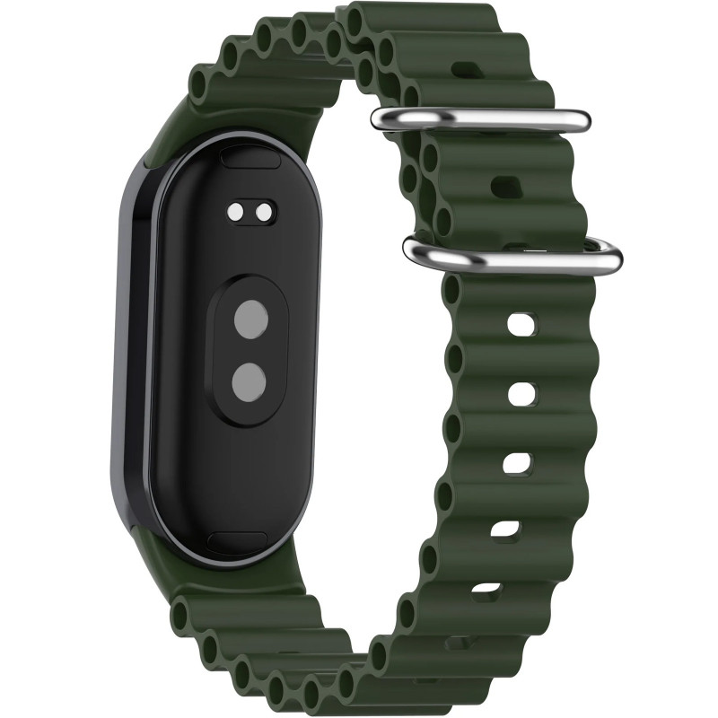 Фото Ремінець Ocean Band для Xiaomi Mi Band 9/8/10 (Зелений / Dark Olive) в маназині vchehle.ua