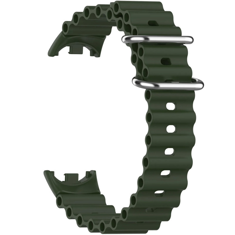 Ремінець Ocean Band для Xiaomi Mi Band 9/8/10 (Зелений / Dark Olive) в магазині vchehle.ua