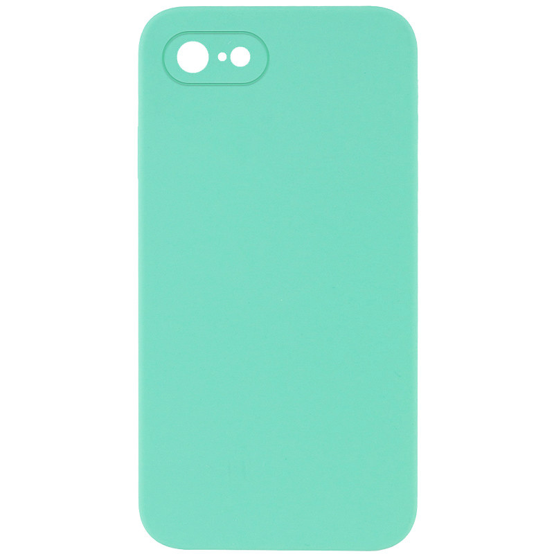 Silicone Case Square Full Camera Protective (AA) NOLOGO на Apple iPhone 7 / 8 / SE (2020) (4.7") (Бірюзовий / Turquoise)