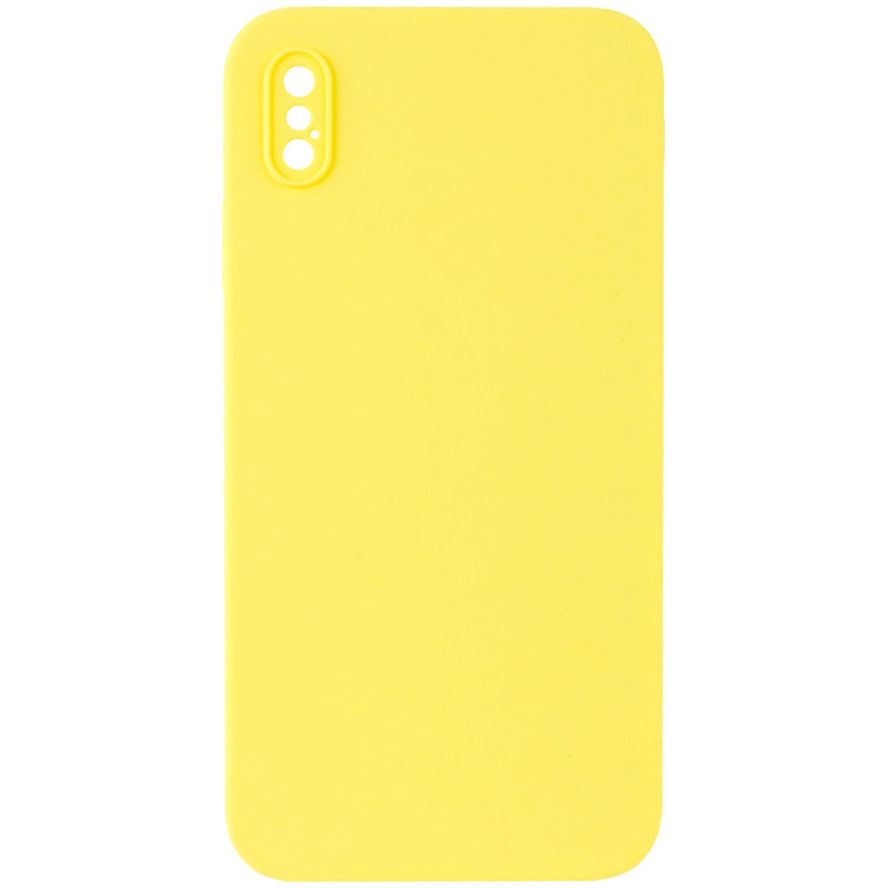 Чехол Silk Square Full Camera Protective (AA) NO LOGO для Apple iPhone X / XS (5.8") (Желтый / Yellow)