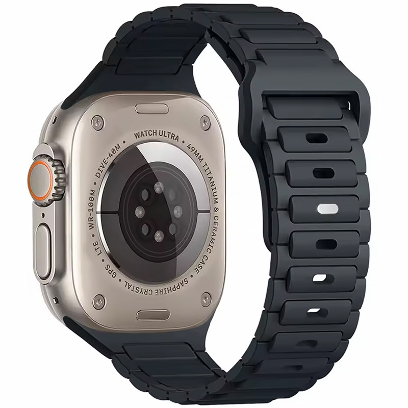 Силиконовый ремешок Defense для Apple Watch 38/40/41/42mm(ser.10) (140-190mm) (Midnight Blue)