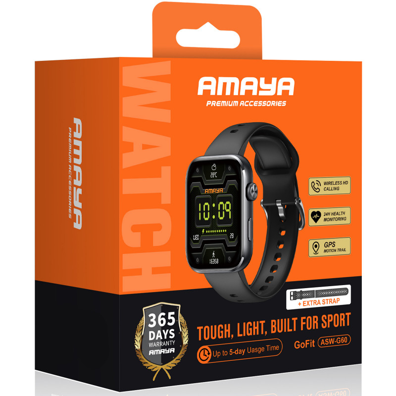 Фото Смарт-часы Amaya ASW-G60 Smart sports watch (call version) (Black) на vchehle.ua