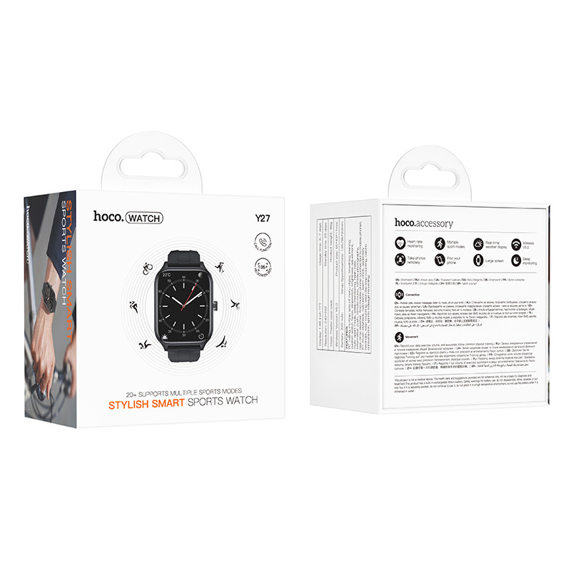 Купити Смарт-годинник Hoco Y27 Smart sports watch (call version) (Black) на vchehle.ua