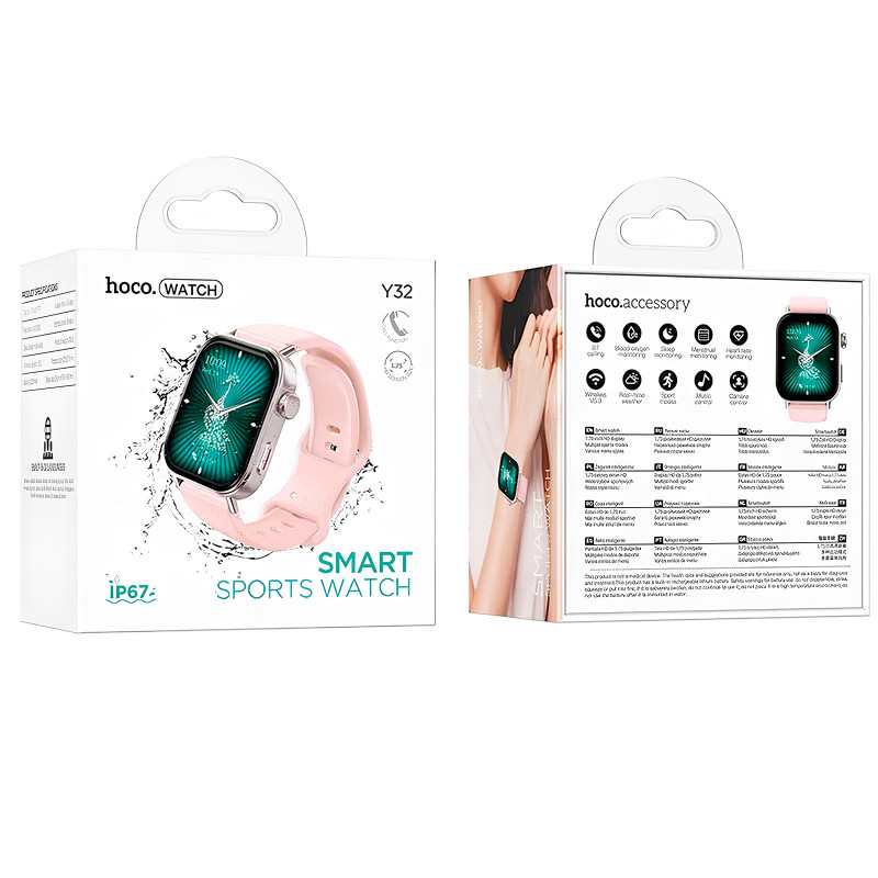 Заказать Смарт-часы Hoco Y32 Smart sports watch (call version) (Pink) на vchehle.ua