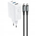 МЗП Acefast A17 PD65W GaN (1USB-A/1C/1HDMI) + кабель Type-C to Type-C (White)
