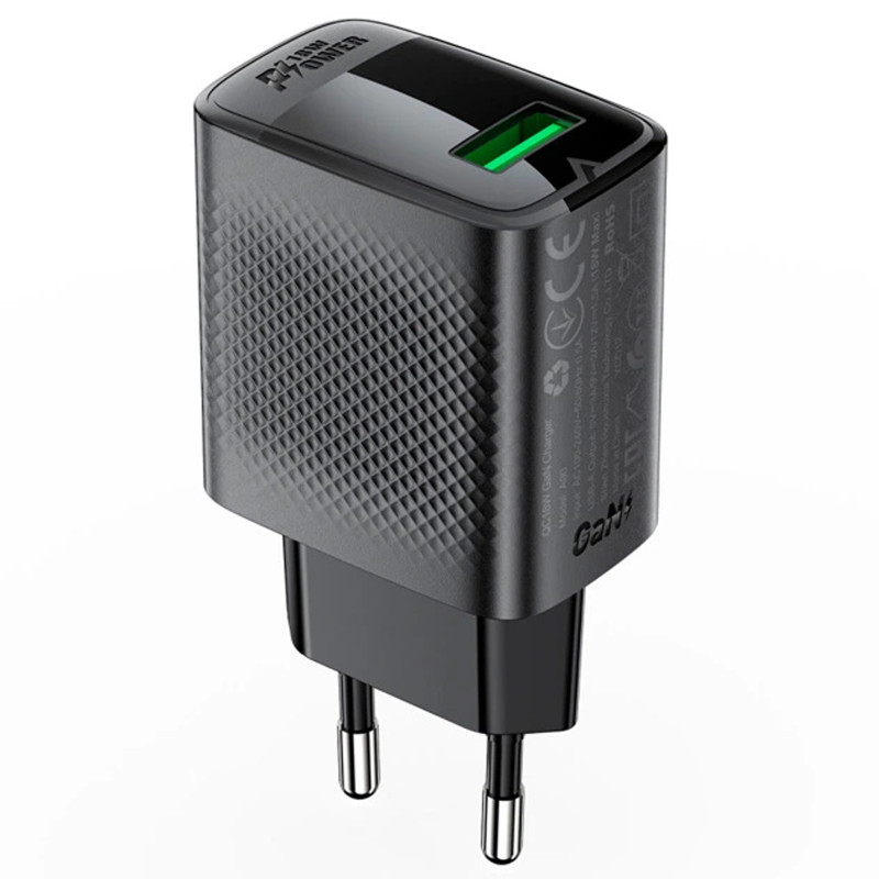 СЗУ Acefast A90 QC3.0 18W (1USB-A) (Black)