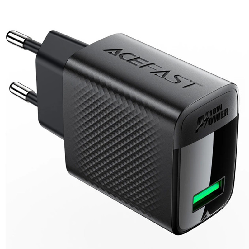 Фото СЗУ Acefast A90 QC3.0 18W (1USB-A) (Black) на vchehle.ua