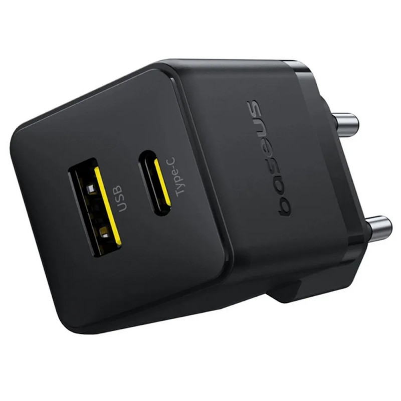 Фото МЗП Baseus Palm Fast Charger 30W (1USB-A/1C) (P1011160A) (Cluster Black) на vchehle.ua