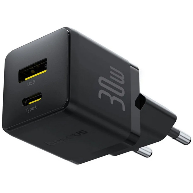 Купити МЗП Baseus Palm Fast Charger 30W (1USB-A/1C) (P1011160A) (Cluster Black) на vchehle.ua
