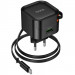 Замовити МЗП Hoco C154A Changer PD20W+QC3.0 (1USB-A/1C) + Retractable Cable Type-C (Black) на vchehle.ua