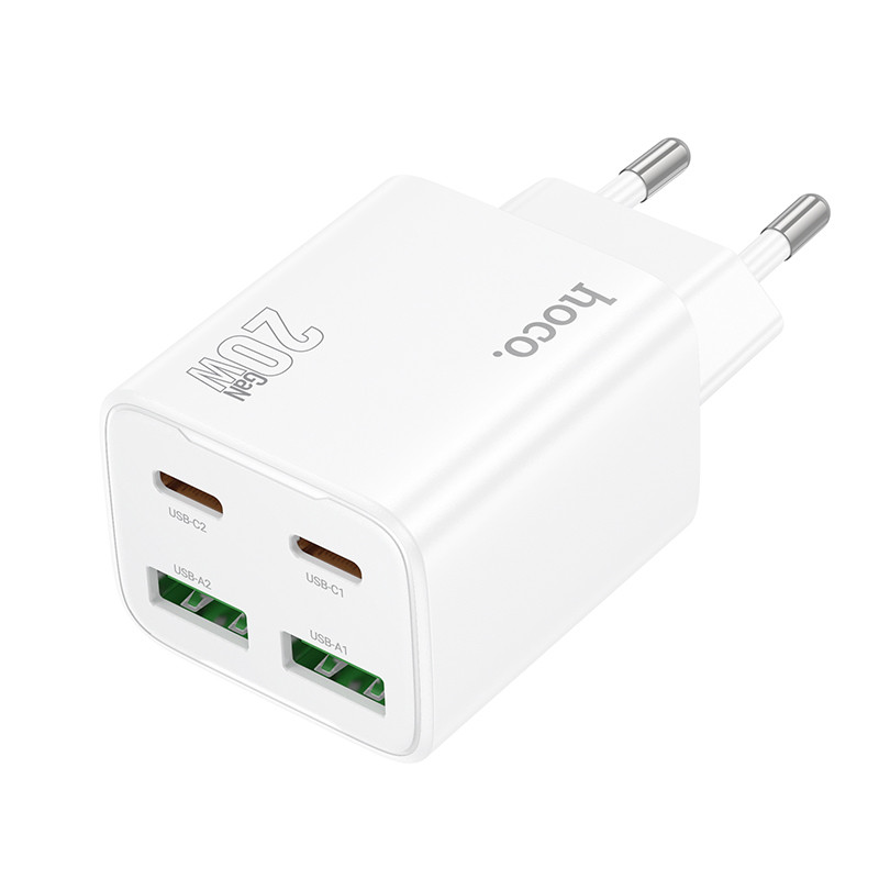 Фото СЗУ Hoco N55 Fundador PD20W four-port (2USB-A/2C) (White) на vchehle.ua