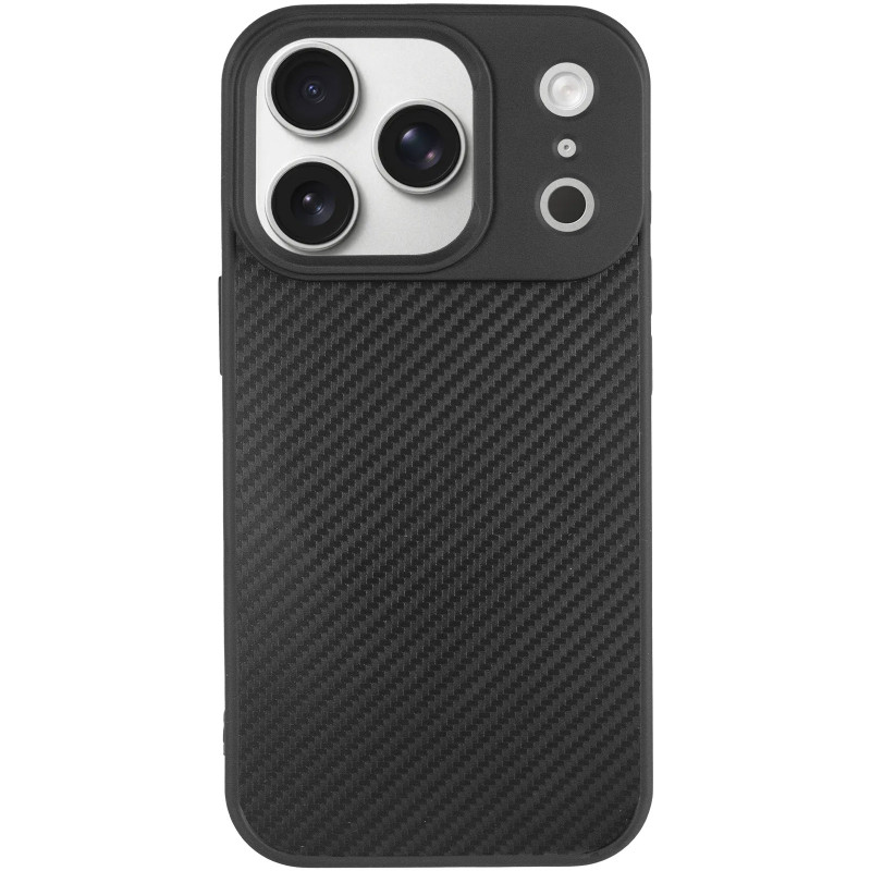 Фото TPU чохол Carbon Protective with Magnetic safe на Apple iPhone 17 Pro Max (6.9") (Black) на vchehle.ua