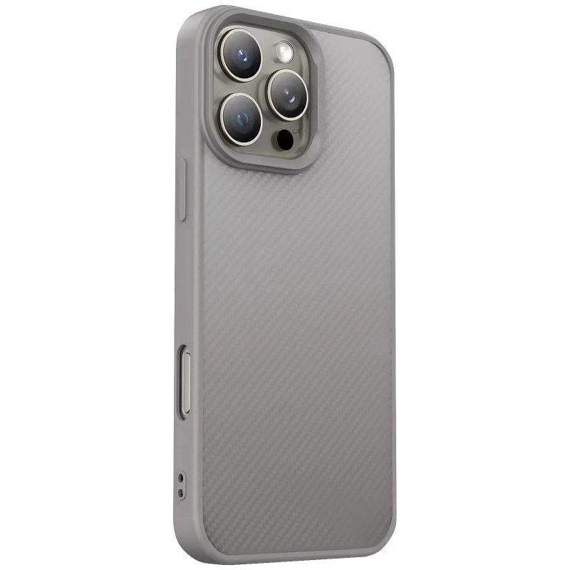 TPU чохол Carbon Protective with Magnetic safe на Apple iPhone 16 Pro (6.3") (Grey)