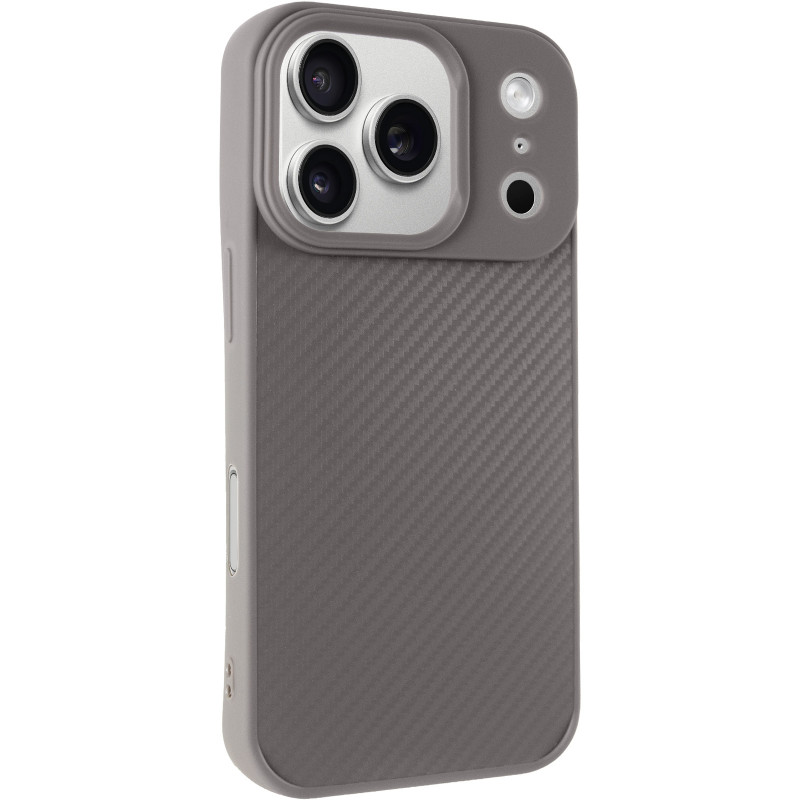 TPU чехол Carbon Protective with Magnetic safe для Apple iPhone 17 Pro (6.3") (Grey)