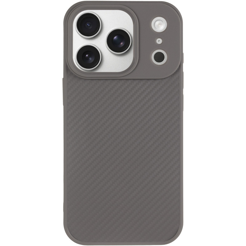 Фото TPU чехол Carbon Protective with Magnetic safe для Apple iPhone 17 Pro (6.3") (Grey) на vchehle.ua