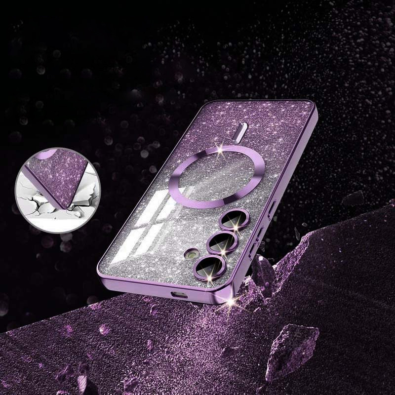 Фото TPU чехол Delight case with Magnetic Safe с защитными линзами на камеру для Samsung Galaxy S25 (Фиолетовый / Deep Purple) в магазине vchehle.ua