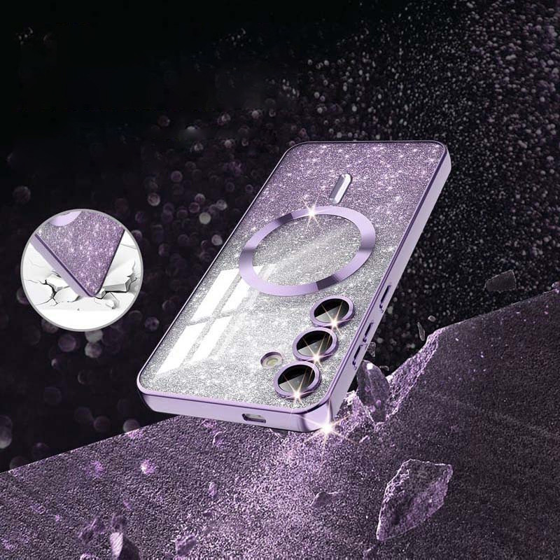 Фото TPU чехол Delight case with Magnetic Safe с защитными линзами на камеру для Samsung Galaxy S25 (Фиолетовый / Purple) в магазине vchehle.ua