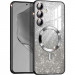 TPU чехол Delight case with Magnetic Safe с защитными линзами на камеру для Samsung Galaxy S25 (Черный / Black)