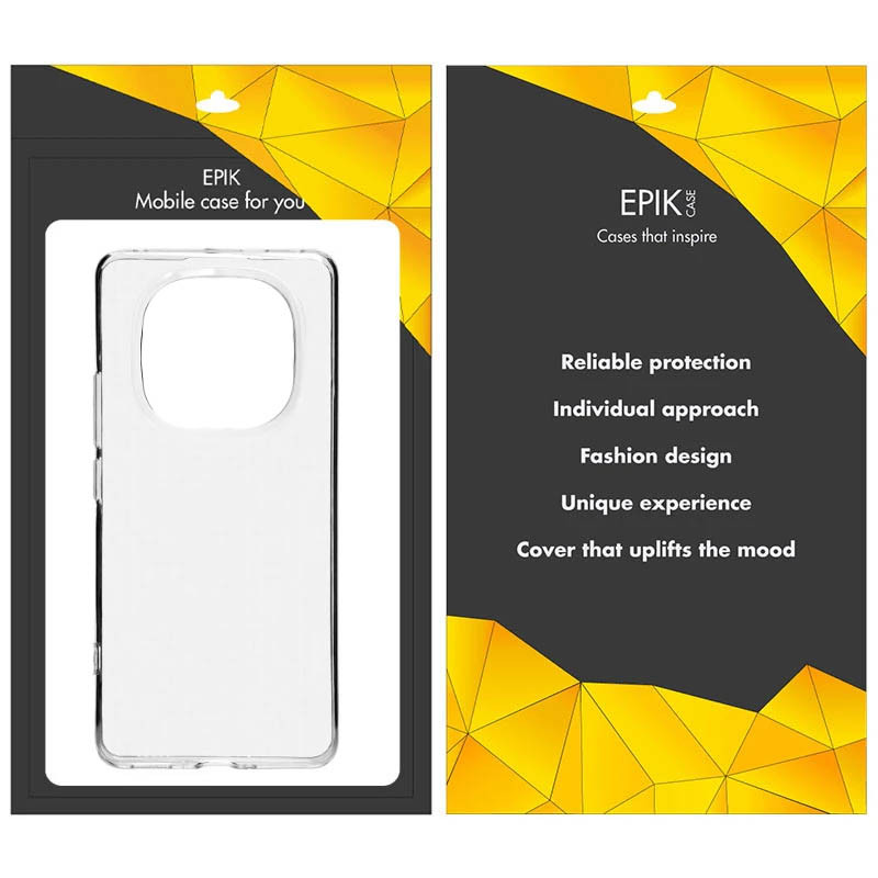 TPU чохол Epic Transparent 1,5mm на Xiaomi Redmi Note 14 Pro+ 5G (Безбарвний (прозорий)) в магазині vchehle.ua