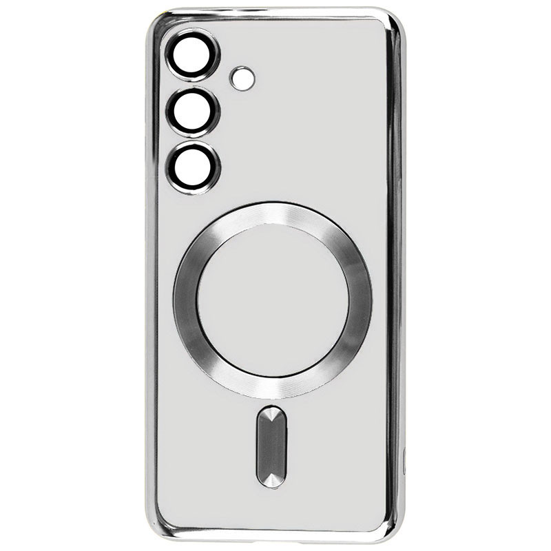 TPU чохол Fibra Chrome with Magnetic safe на Samsung Galaxy S23 FE (Silver)