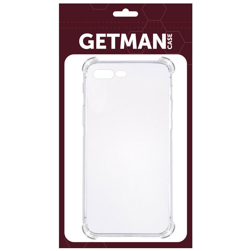 Фото TPU чохол GETMAN Ease logo посилені кути на Apple iPhone 7 plus / 8 plus (5.5") (Прозорий / Transparent) на vchehle.ua