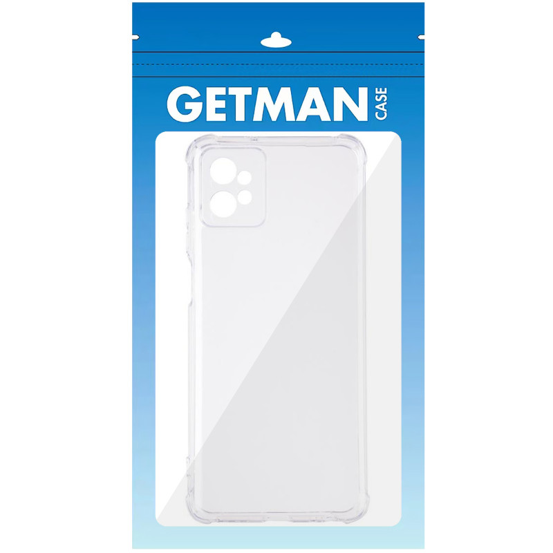 TPU чехол GETMAN Ease logo усиленные углы Full Camera для Motorola Moto G32 (Бесцветный (прозрачный)) в магазине vchehle.ua