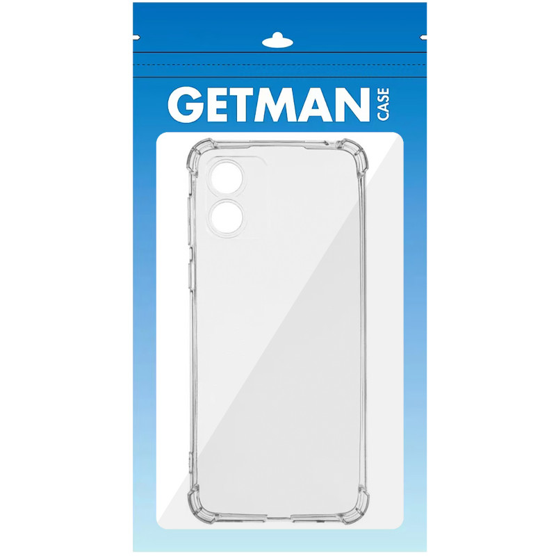 Фото TPU чехол GETMAN Ease logo усиленные углы Full Camera для Motorola Moto E13 (Бесцветный (прозрачный)) в магазине vchehle.ua