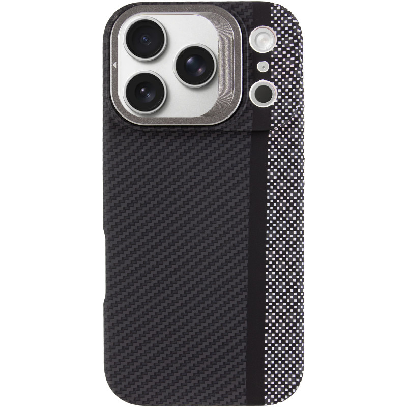 Фото TPU чехол Pixel Craft with Magnetic Safe для Apple iPhone 17 Pro (6.3") (Carbon Line) на vchehle.ua