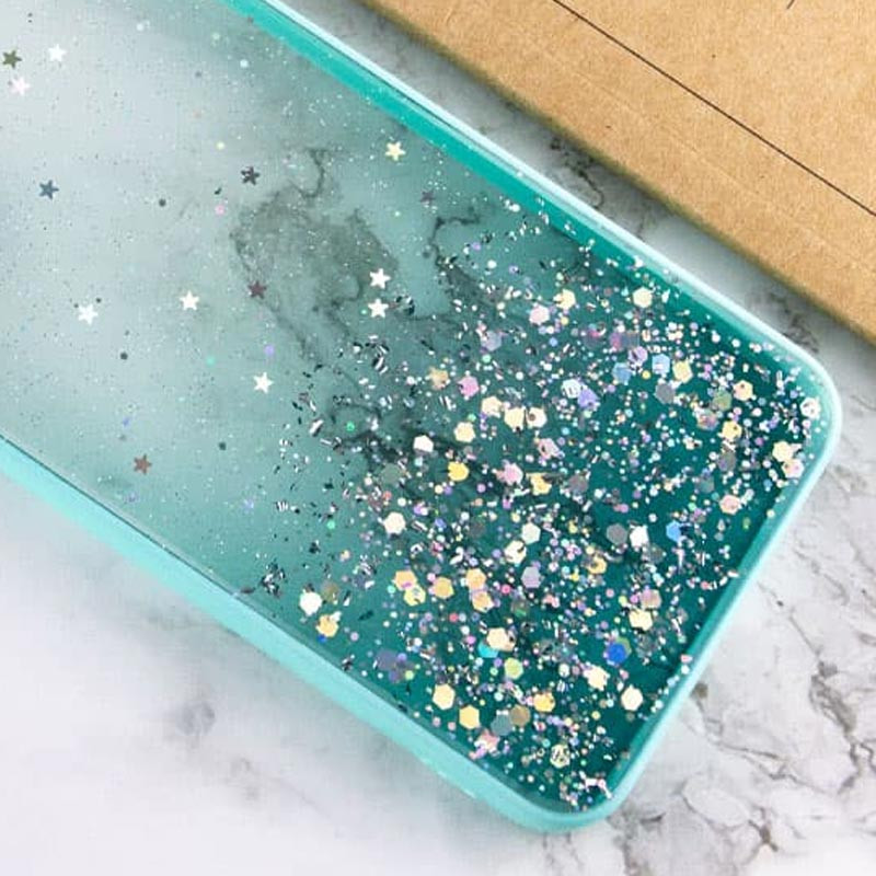 Фото TPU чохол Spangle star на Xiaomi Redmi Note 13 Pro 4G / Poco M6 Pro 4G (Бірюзовий) в маназині vchehle.ua