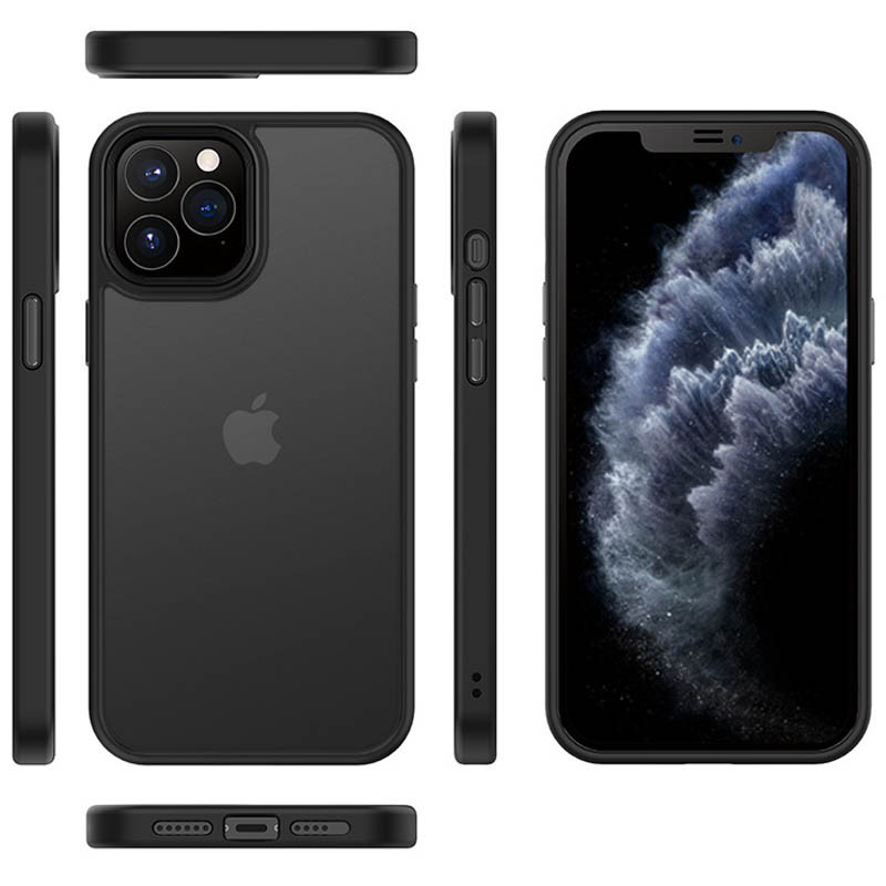 Замовити TPU+PC чохол Metal Buttons на Apple iPhone 14 (6.1") (Чорний / Black) на vchehle.ua